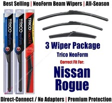 3-Pack Wipers Front & Rear NeoForm fits 2014+ Nissan Rogue ONLY - 16260/170/12J