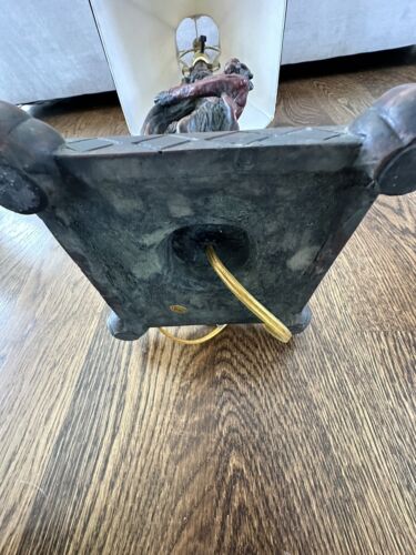 Vintage Bellhop Monkey Table Lamp w/ Shade ~28” Tall - Picture 6 of 6