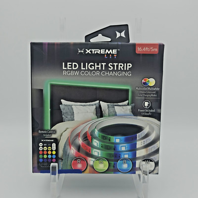 Xtreme Lit color changing RGBW Strip Lights & Remote (16.4ft/5m) 12v adapter
