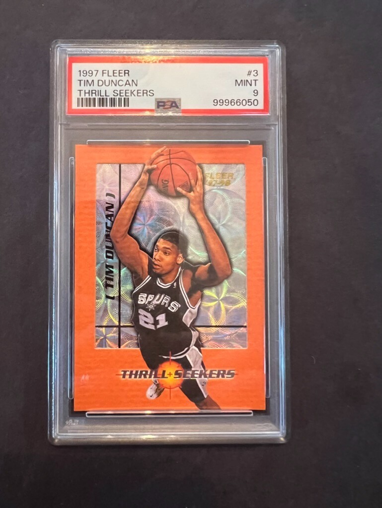 1997-98 Fleer Tim Duncan Rookie Thrill Seekers PSA 9 - Spurs MVP HOF Champ