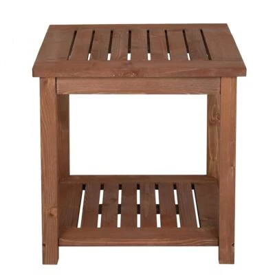 Square Coffee Drinks Side Table Wooden Indoor Outdoor Garden Patio Furniture UK