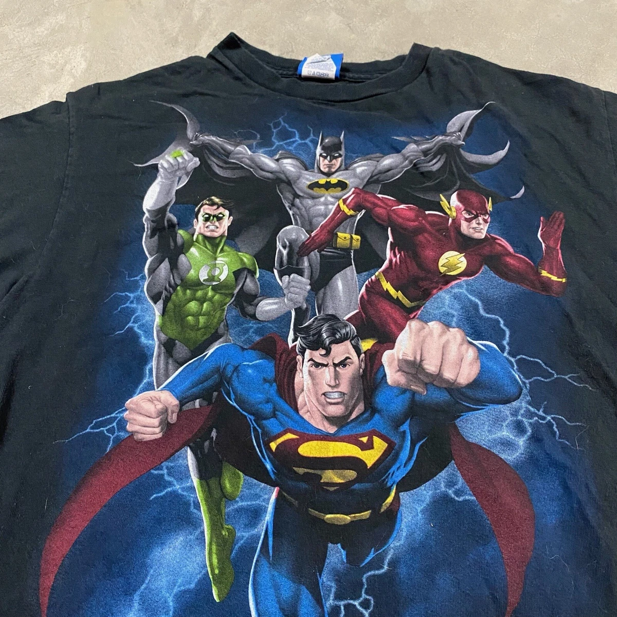 Y2K VTG JUSTICE LEAGUE DC Comics L Superman T Shirt Batman Green Lantern  Flash