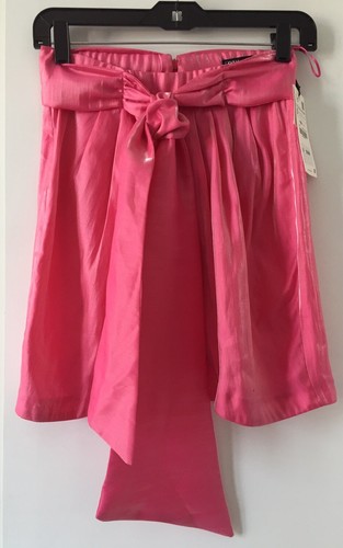 NEW ZARA Woman Pink SHIMMERY MINI SKIRT 