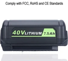 40V 7.5Ah Battery For Ryobi OP4050 OP4030 OP4026 OP4040 RY40430 OP400, OP400A