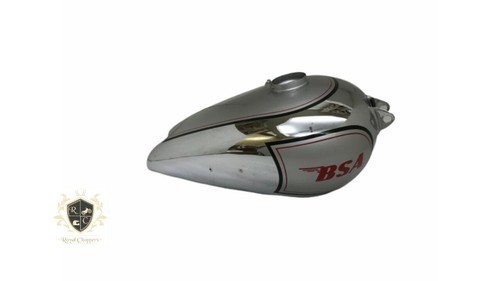 BSA M20 SILVER PAINTED CHROME FUEL GAS PETROL TANK CIVIL MODEL |Fit For - Picture 2 of 6