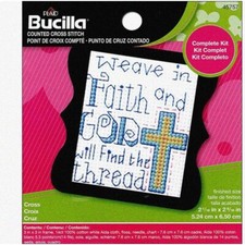 StitchStarters MiniX Kit - Petite Cross Stitch Set for Beginners - 3"x3" 14 Coun