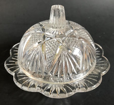 EAPG CHILDREN'S TOY 2 PIECE BUTTER DISH TEN POINTED STAR PATTERN