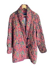 Anokhi Cotton Padded Rust Multi-coloured Long Sleeved Jacket Uk Size 10.