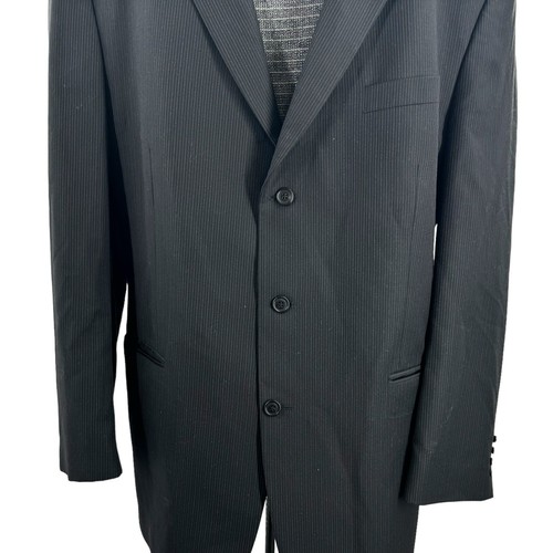Calvin Klein Mens 46 L Black 3 Button 100% Wool Blazer Sports Jacket - Picture 3 of 10