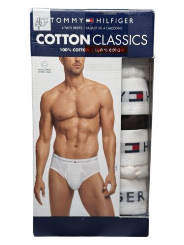 Tommy Hilfiger 4-Pack Cotton Classics Men’s Briefs Large Black White