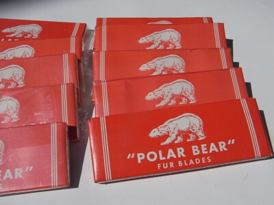 Orig. '' Polar Bear fur Blades '' Rasierklingen 20 1/2 Solingen Box Schachtel 5x10