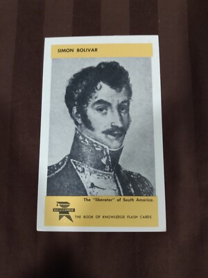 1960 ED-U Cards Simon Bolivar #8 The Book Of Knowledge Flash Cards *RARE*