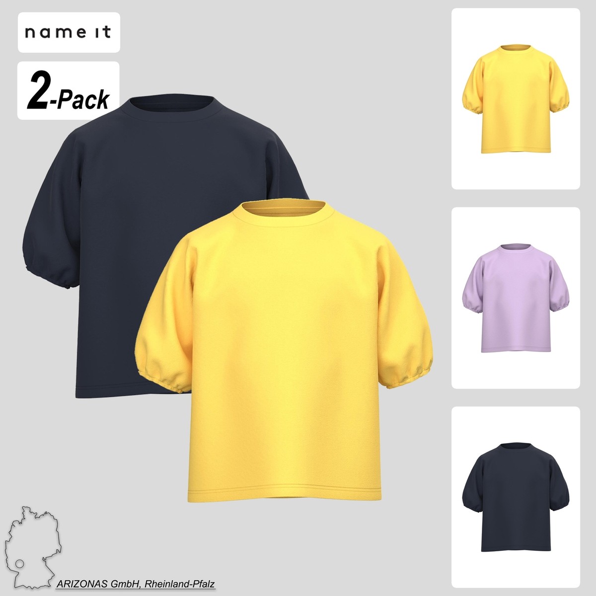 Filles Enfants NAME IT T-shirt 2-pièces Ensemble Pack manches