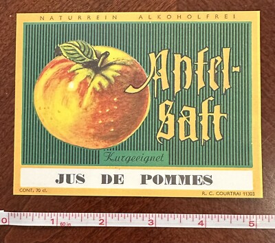 ANFEL-SAFT KURGEEIGNET JUS DE POMMES Liquor Wine Bottle NOS Label