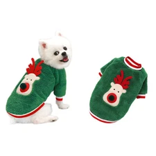 Dog Christmas Costume Clothes Elk Pullover Pajamas Outfit for Small Dogs Cats
