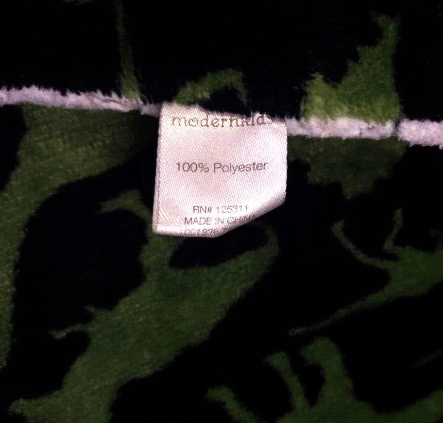 Moderna Manta Bebé Dinosaurio Niños Verde Negro Blanco Sherpa 35x45 Peluche Lovey Foto 3 de 3