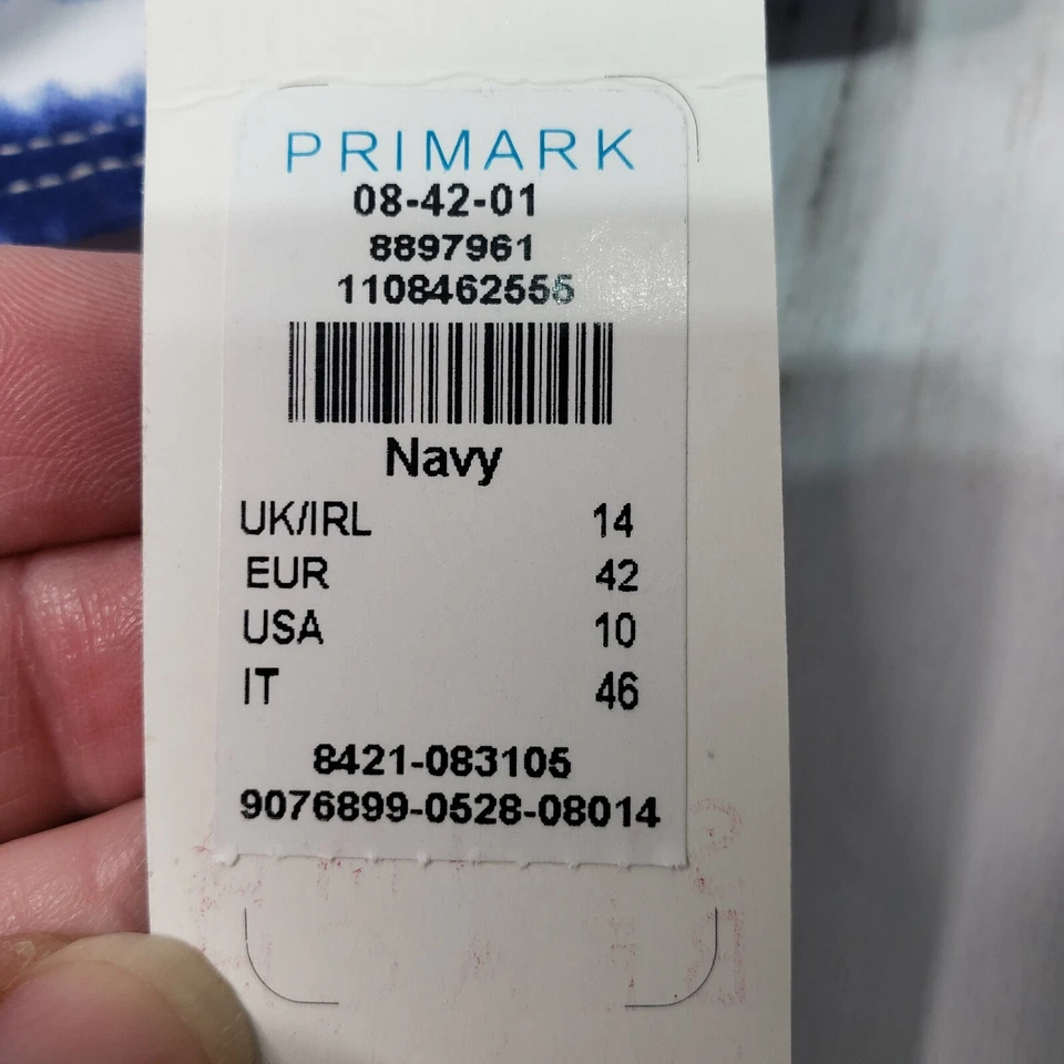 NWT Primark Atmosphere Bandeau Halter Bikini Top Sz 10 Blue White Stripe Padded  - Image 2 of 4