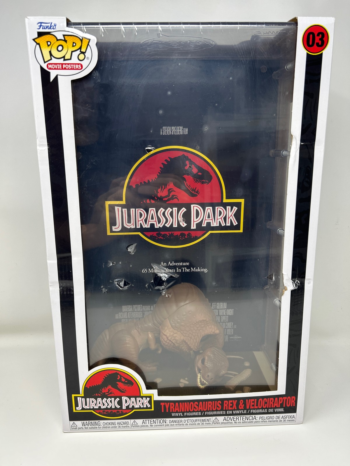 Tyrannosaurus Rex &Amp; Velociraptor #3 Damaged Box See Pics