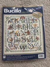 new Bucilla Counted Cross Stitch Kit Natures Alphabet 42060 Animals 1998 12"x12"