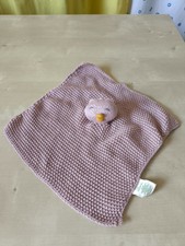 Alana Schmusetuch Strick Strickstoff Eule Vogel rosa Schnuffeltuch Kuscheltuch