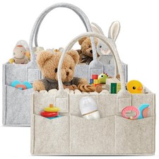 2-Pack Diaper Caddy Organizer - Newborn Essentials Baby Registry Must Haves -...
