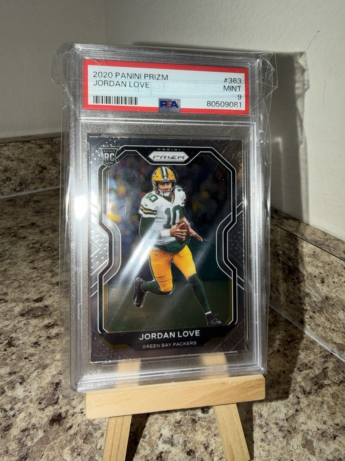 Panini Prizm 2020 Jordan Love RC Base Set #363 Green Bay Packers PSA 9