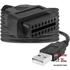 OBDII to USB Cable, 1M/3FT OBD2 Female to USB A Male Power Connection Cord
