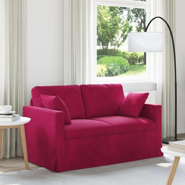 Sofa Weinrot 138 X 78 X 80 Cm Samt-image