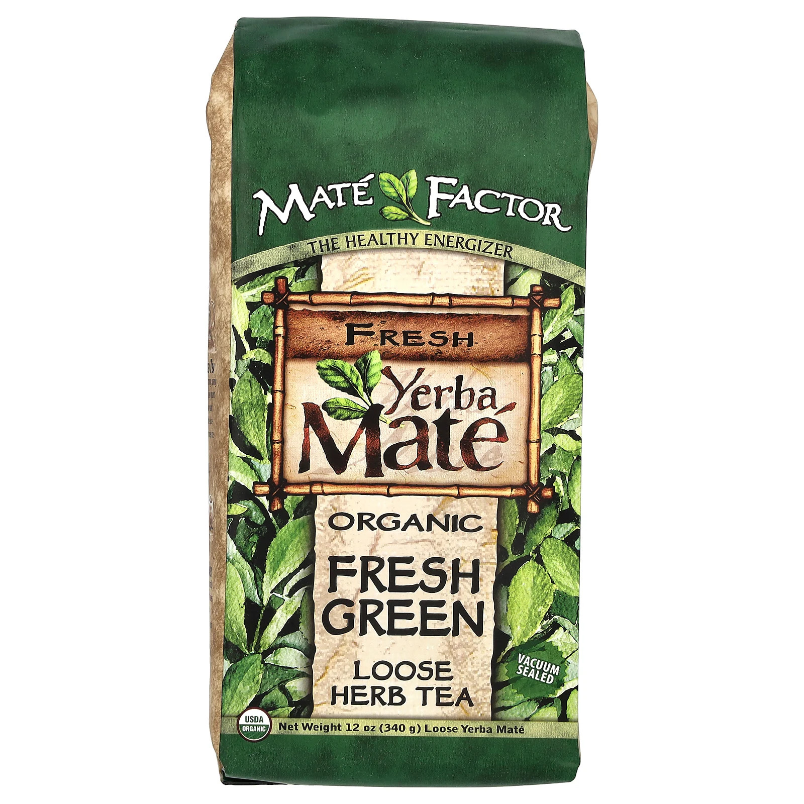 Organic Yerba Mate, Loose Herb Tea, Fresh Green, 12 oz (340 
