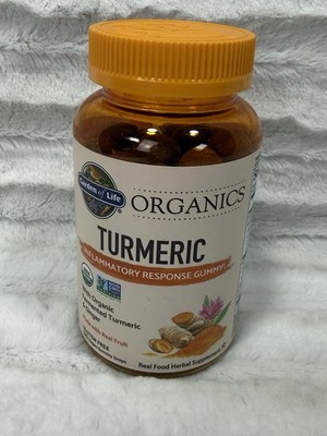 Garden of Life Organics Turmeric Vegan Gummy Drops, 120 Count  - 09/2026 - NEW