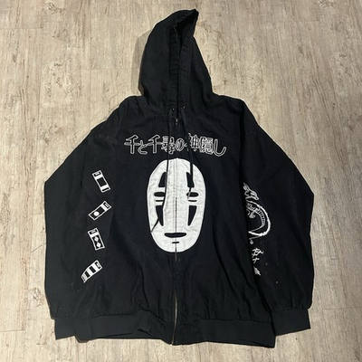 #ad Studio Ghibli Hot Topic Spirited Away No Face Corduroy Zip Up Jacket Hoodie L $49.99