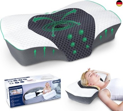 Ergonomic Neck Pillow Orthopaedic Neck Support Pillow 60 x 40 x 13/11 cm Memory
