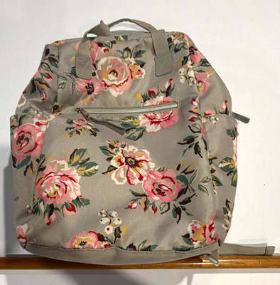Baby Essentials Floral Diaper Backpack, Gray/Pink Polyester, Changing Pad