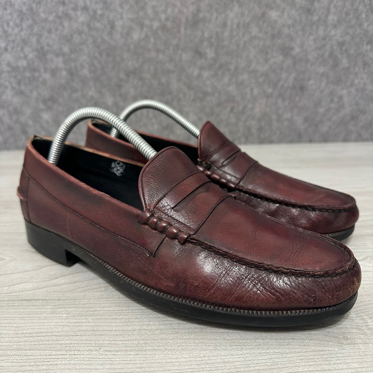 Vintage Footjoy Burgundy  Leather Classic Handsewn Penny Loafers Size‎ 13 D  USA VINTAGE FootJoy Classics Leather shield tip golf shoes Men main image 2