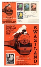 N068 British Africa - Swaziland 1964 Railway Issue - QEII Cachet FDC Cover -