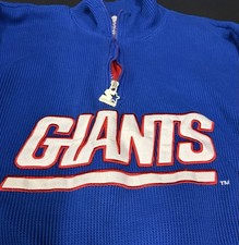 Vintage 90s NY Giants - Starter Thermal 1/4 Zip Sweatshirt - XXL