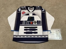 Manitoba Moose Game Worn Used MIC AHL Star Wars R2D2 Specialty Jersey Kessy 56