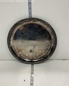 Vintage Round Silverplate Serving Tray 12" Wide
