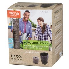 Kokos-Quelltabs mit Netz, 50 Stück, braun