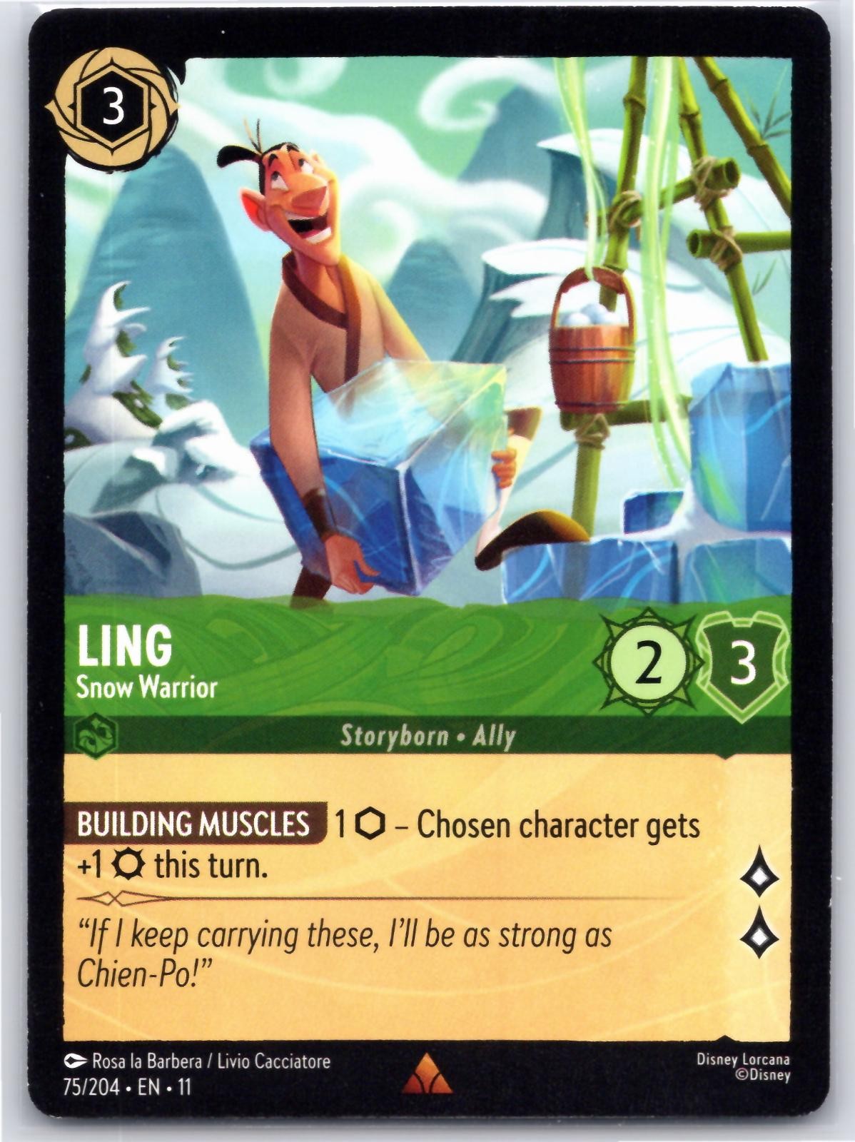 Ling - Snow Warrior 75/204 Rare Winterspell Lorcana Near Mint