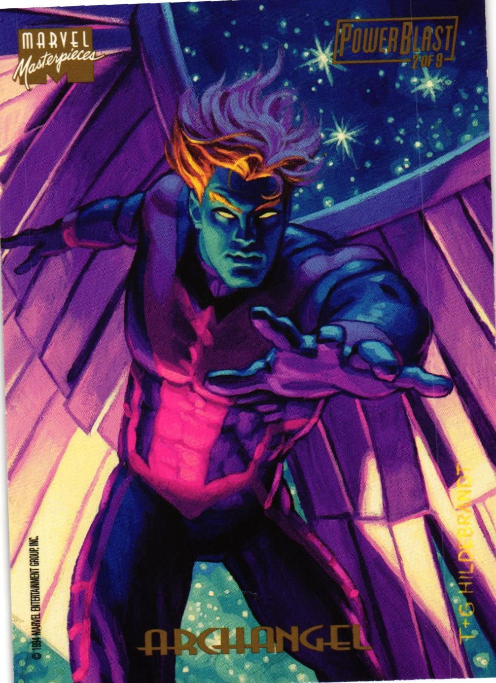 1994 Fleer Marvel Masterpieces Hildebrandt Brothers #2 Archangel PowerBlast