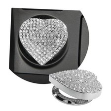 Bling Push Start Button Cover for Car, Cute Rhinestone Ignition Knob White