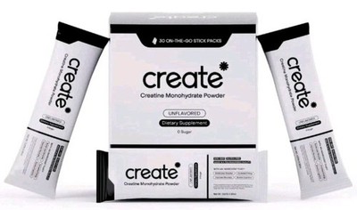 Create Single Serve Creatine Monohydrate Powder   30 Pack, 5.4g ea. Exp. 08/27