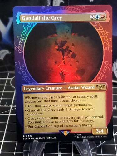 MTG Gandalf The White Foil MTG Gandalf The White Borderless Foil Card (Lord  Of The Rings Tales Of Middle-Earth #0442)  NM