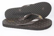 Michael Kors Women's Logo Flip Flop Sandals Lightweight Dark Brown LG24L