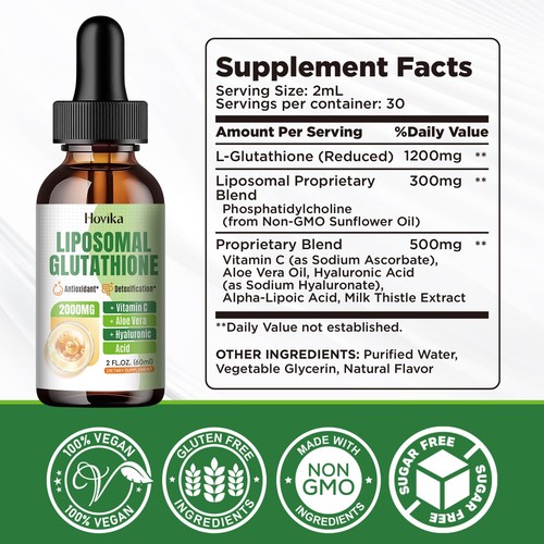 Liposomal Glutathione 2000mg, Liquid Glutathione Drops with , Master Antioxid... - Picture 2 of 7