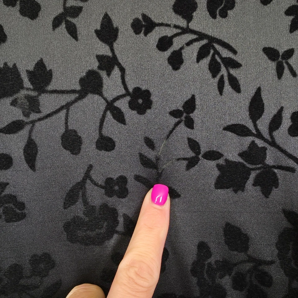 Vestido Vintage Eve Adams Para Mujer L Negro Floral Gótico Modesto Elegante Oscuro Midi Foto 4 de 4