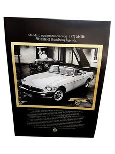 1975 MG MGB Convertible Ad Golden Anniversary British Sports Car