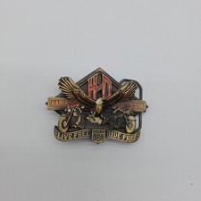 Live Free Ride Free Bald Eagle Harley Davidson Motorcycles HD Belt Buckle