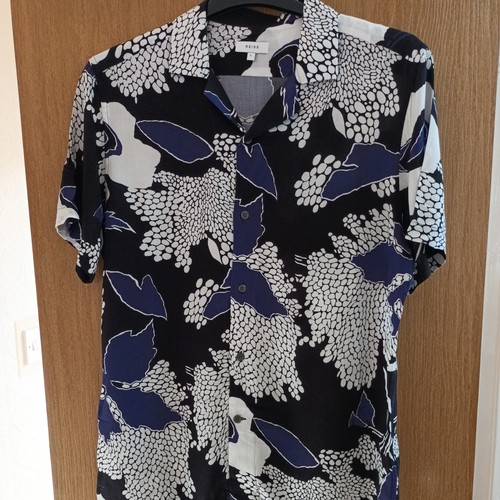Reiss mens short sleeved Shirt Size Large BELIZE PATTEN Viscose VGC - Picture 5 of 11